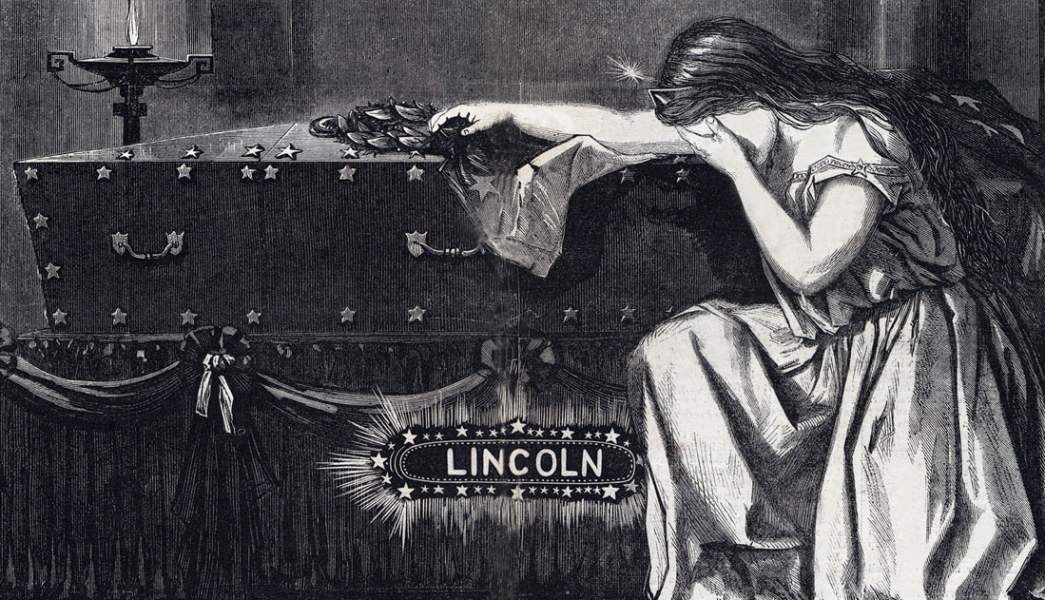 Mourning Abraham Lincoln, April, 1865, Thomas Nast engraving, further detail