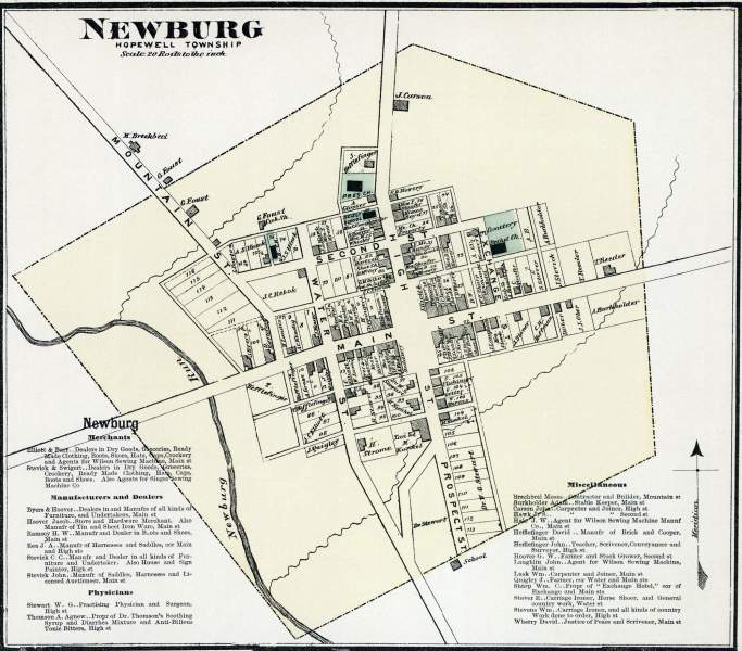Newburg, Pennsylvania, 1872, map