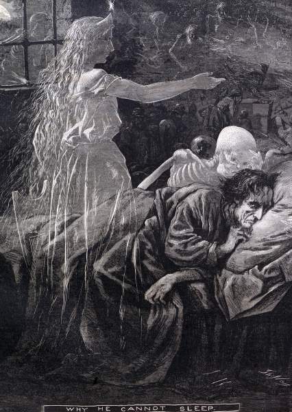 Thomas Nast, "Why He Cannot Sleep," Harper's Weekly, July 7, 1866, detail