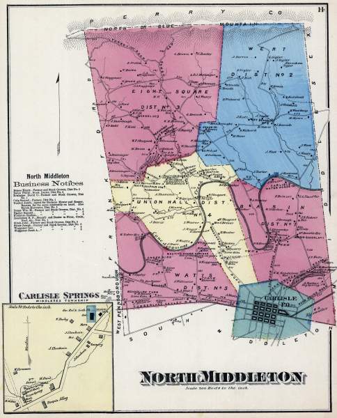 North Middleton Township, Cumberland County, Pennsylvania, 1872, zoomable map