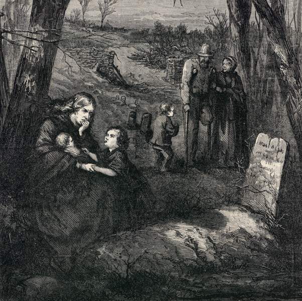 "New Year's Day, 1864 - North and South," Thomas Nast in Harper's Weekly, detail