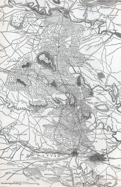 Topographical Map of Virginia, May 1864, Harper's Weekly, zoomable image