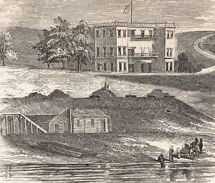 The Marine Hospital, Vicksburg, Mississippi, July 1863, artist's impression