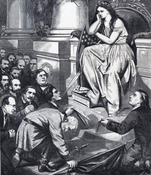 "Pardon," Thomas Nast, Harper's Weekly Magazine, August 5, 1865, detail