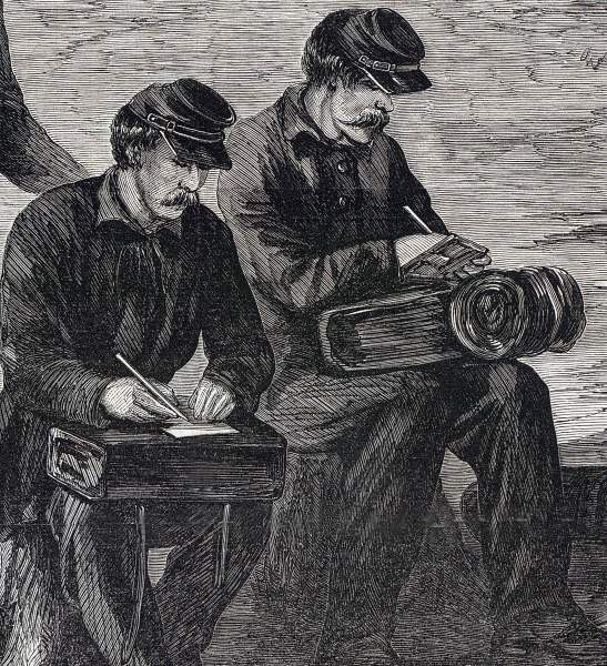 Pay Day, Sherman's Army, Atlanta, Georgia, 1864, artist's impression, more detail