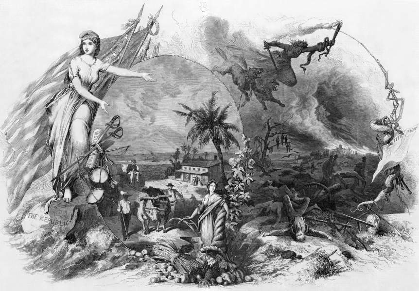 "Peace or War...," George G. White, December 1864, Frank Leslie's Magazine, zoomable image