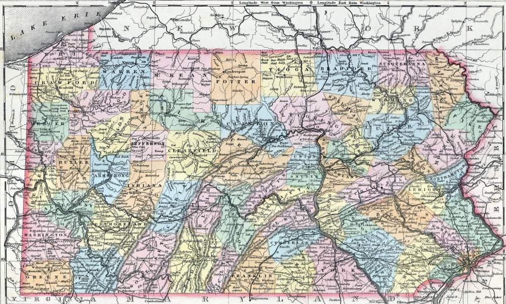 Pennsylvania, 1857, zoomable map