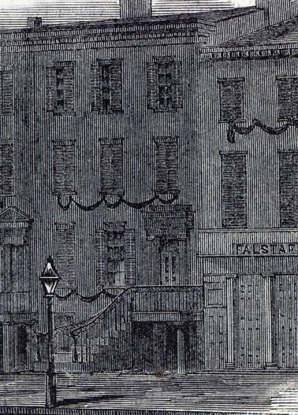 William Petersen's Boarding House, 10th Street, Washington, D.C., April, 1865, artist's impression, detail