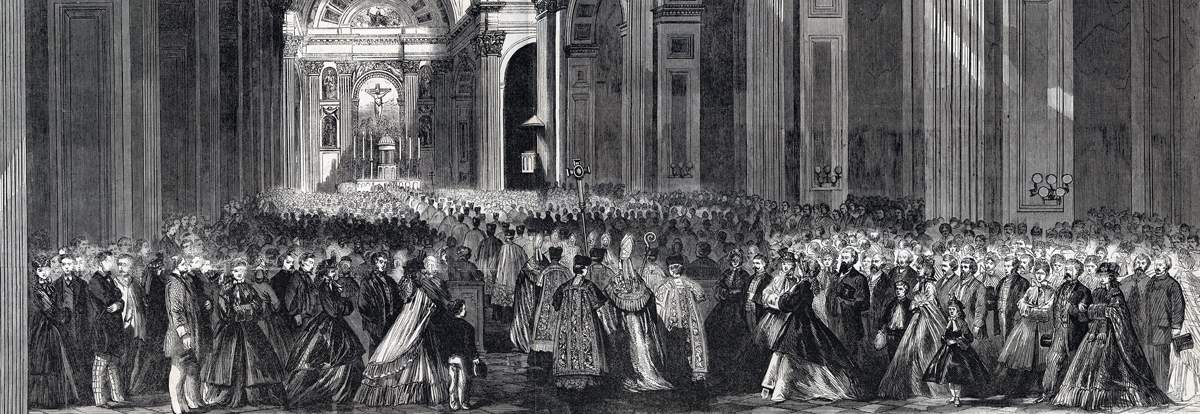 Cathedral Basilica of Saints Peter and Paul, Philadelphia, Pennsylvania, November 1864, artist's impression, further detail