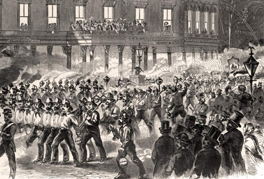 Parade of Firemen for the Prince of Wales in New York City, October 13, 1860 