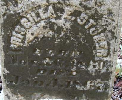 Priscilla Stoker, Gravestone, detail