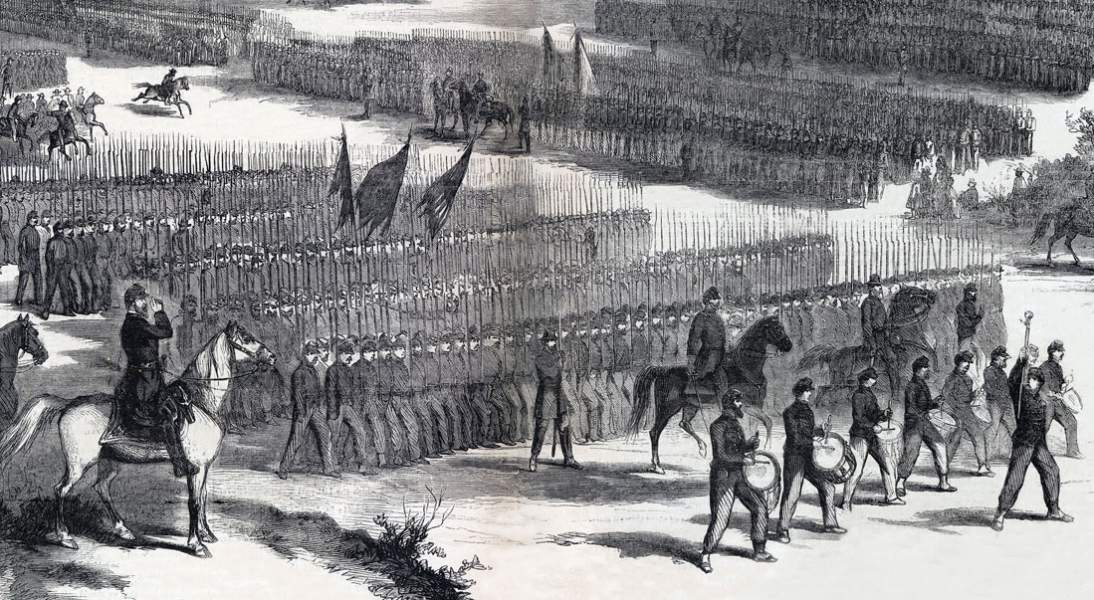 Grand Review of the Army of the Potomac, September 1863, Thomas Nast, artist's impression, further detail