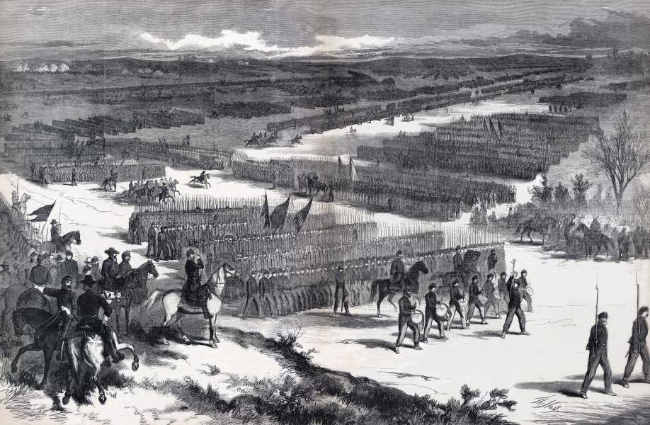 Grand Review of the Army of the Potomac, September 1863, Thomas Nast, artist's impression, zoomable image