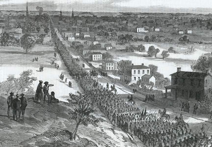 United States troops entering Petersburg, Virginia, April 3, 1865, artist impression, detail