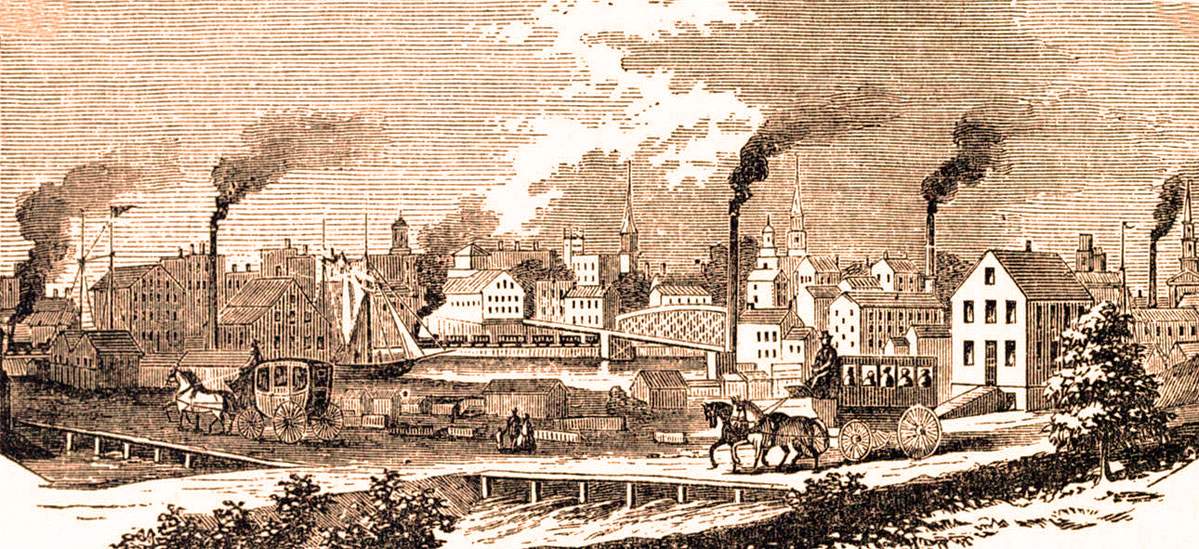 Racine, Wisconsin, 1861, artist's impression