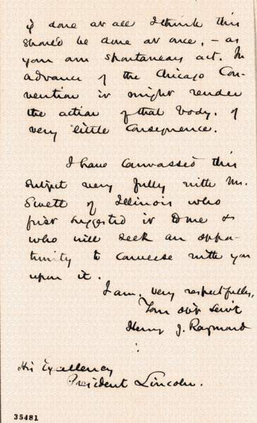 Henry J. Raymond to Abraham Lincoln, August 22, 1864 (Page 7)