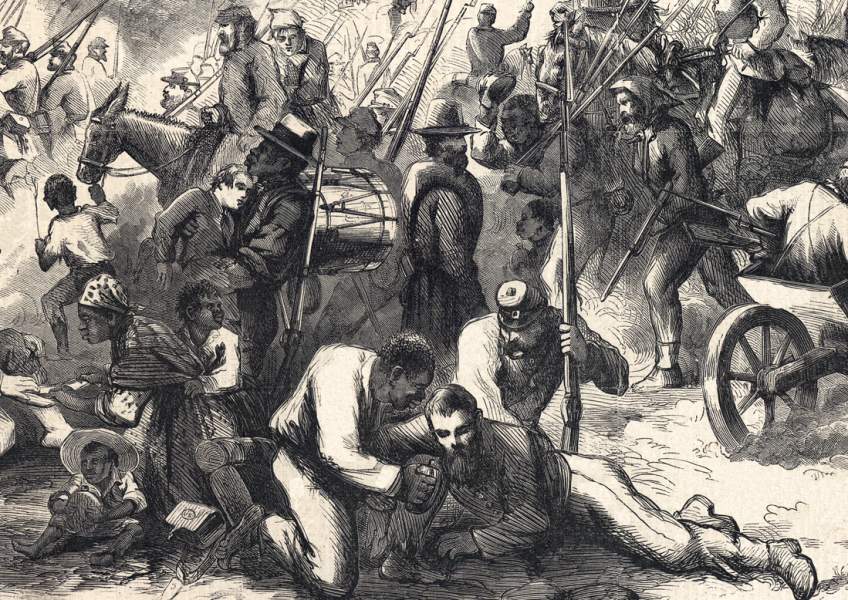 "General Sherman's Rearguard," Thomas Nast, April 1864, detail