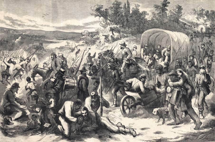 "General Sherman's Rearguard," Thomas Nast, April 1864, zoomable image