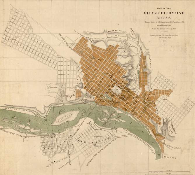 Richmond, Virginia, 1858, with 1864 additions
