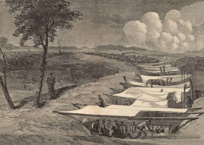 Fifth Corps, Army of the Potomac, bivouaced before Petersburg, Virginia, July 1864, artist's impression
