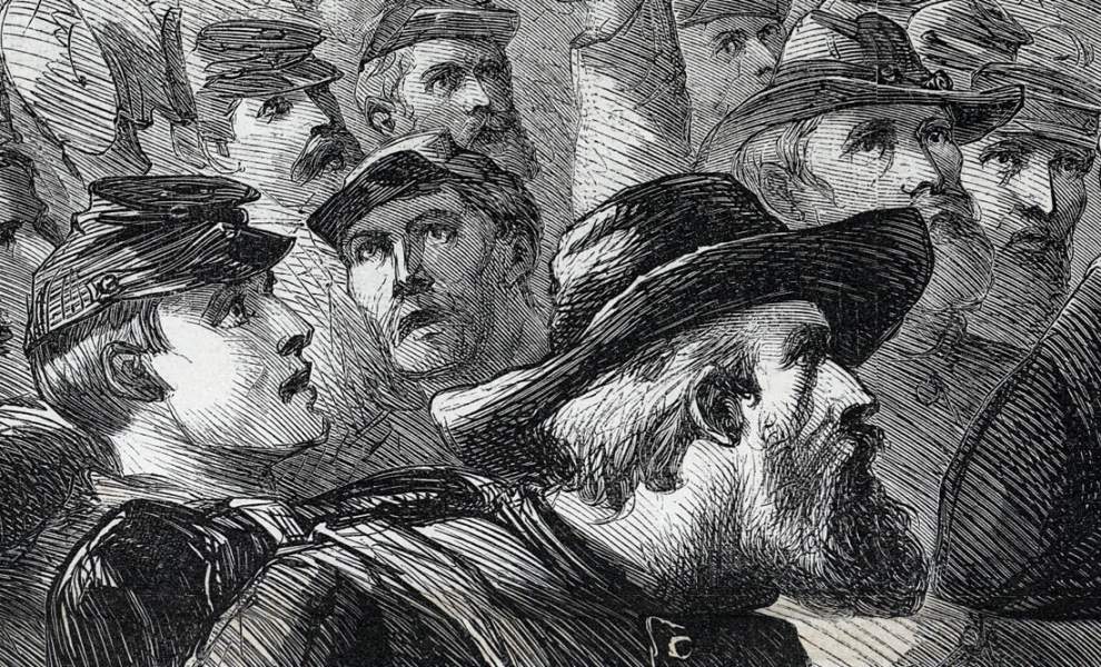 "Rally Round the Flag!" Harper's Weekly Magazine, October 1, 1864, further detail