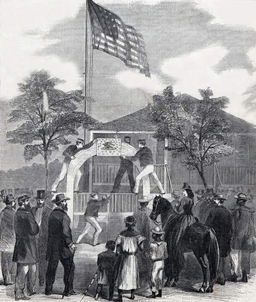 Restoration of American Eagle, United States Legation, Honolulu, Hawaii, 1865, artist's impression.