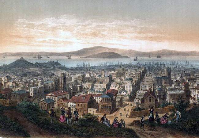 San Francisco, California, circa 1860, from the south west