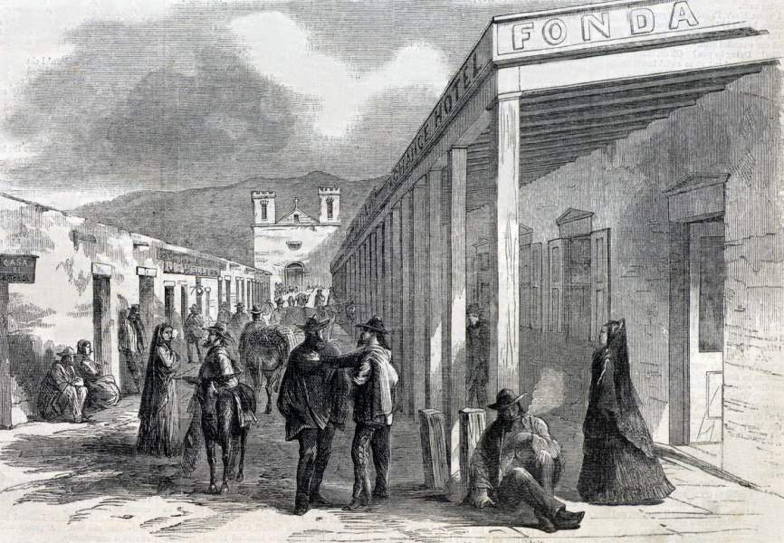 Santa Fe, New Mexico, Winter 1865, artist's impression