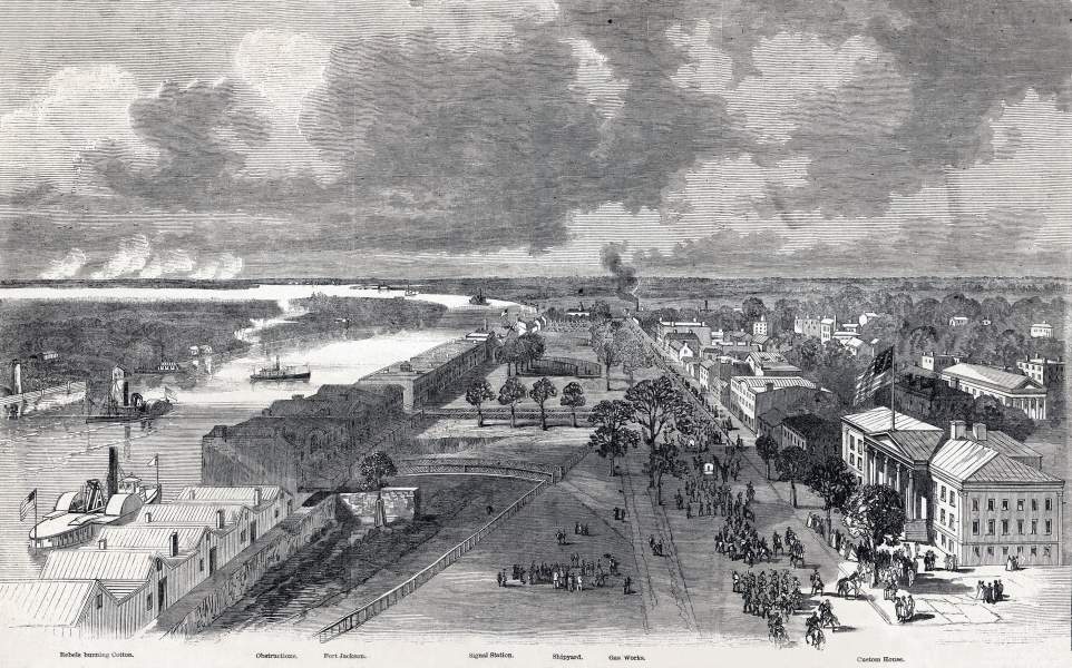 Savannah, Georgia, January 1865, artist's impression, zoomable image