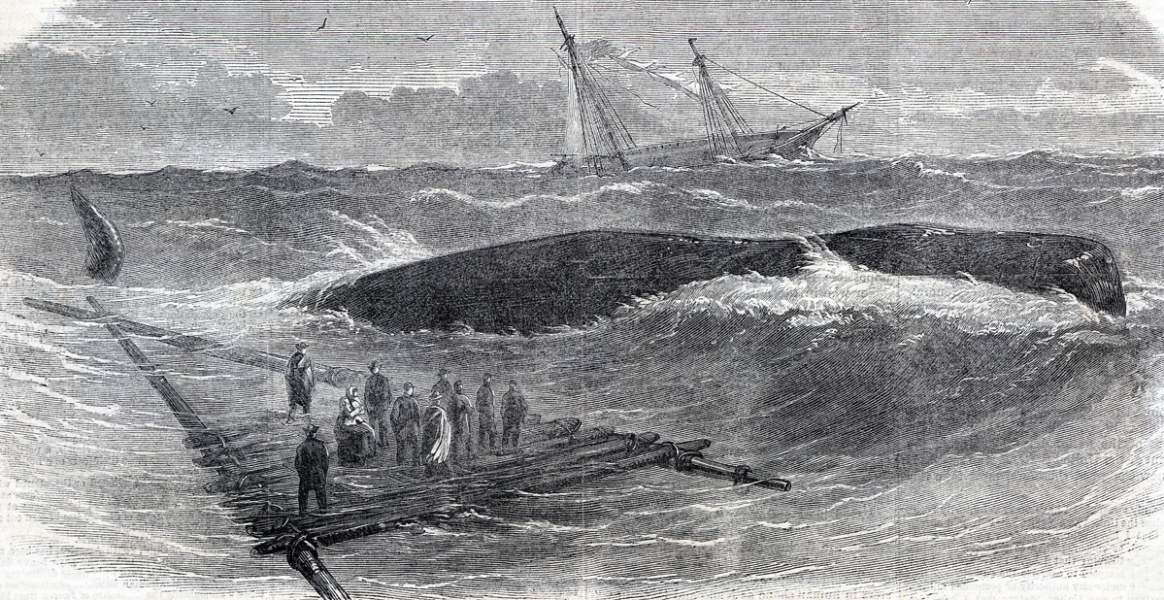 Sinking of the "Titania," October 16, 1865, artist's impression