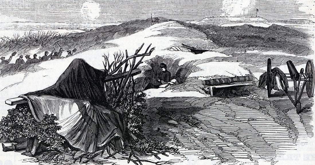 Union siege operations on Morris Island, South Carolina, July 11, 1863, artist's impression