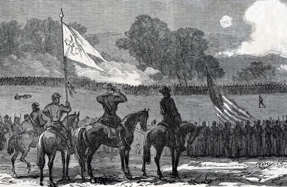 Union Army's Sixth Corps at the Third Battle of Winchester, Virginia, September 19, 1864, artist's impression, detail