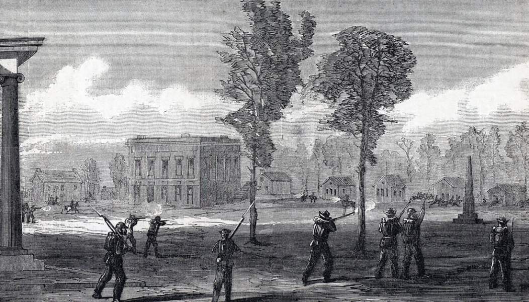 Skirmish at Sandersville, Georgia, November 25, 1864, artist's impression, detail