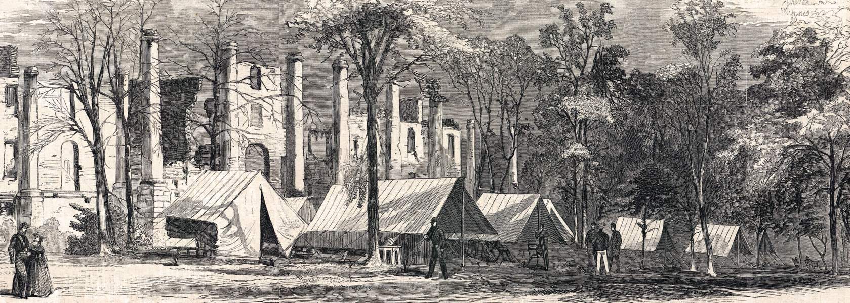 Warrenton Sulphur Springs, Virginia, August 1863, artist's impression, zoomable image