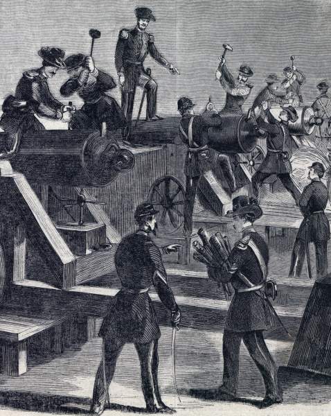 Spiking the Guns at Fort Moultrie, South Carolina, December 1860, artist's impression, detail