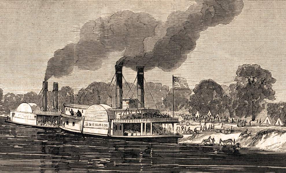 Springfield Landing, Louisiana, June 1863, artist's impression, detail