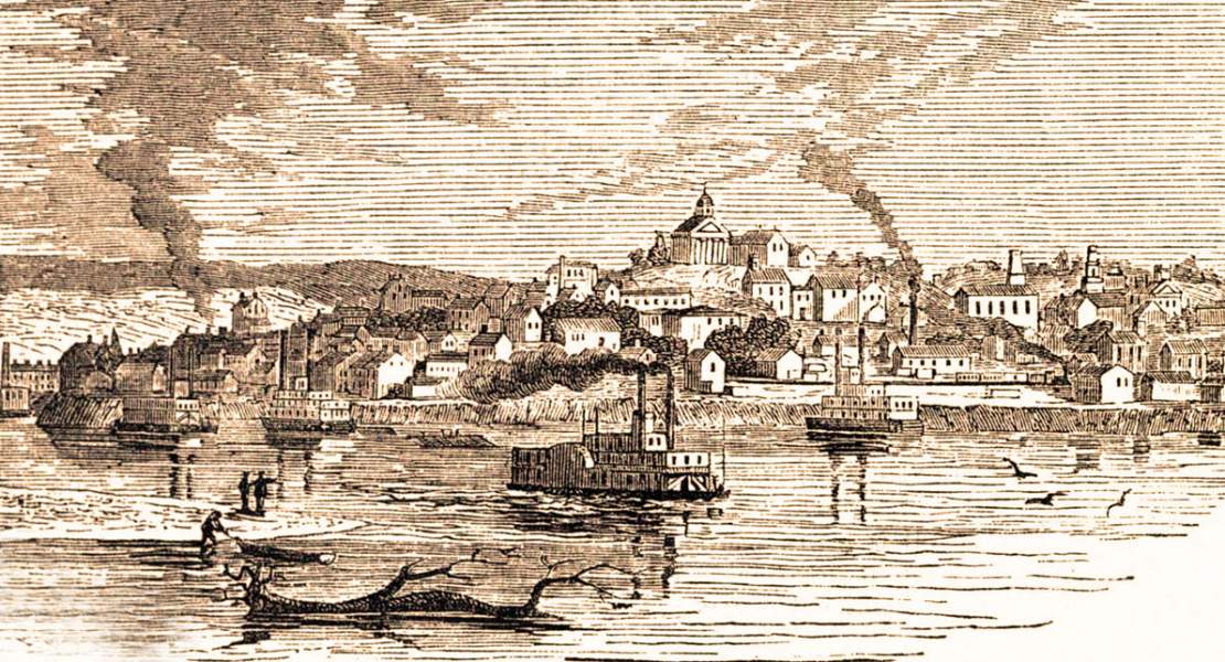 St. Joseph, Missouri, 1861, artist's impression