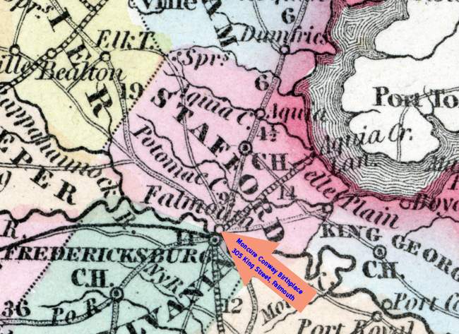 Stafford County, Virginia - birthplace of Moncure Daniel Conway