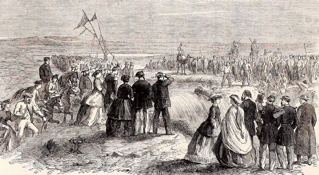 Opening of the Sweet Water Canal, Suez, Egypt, December 29, 1863, British artist's impression