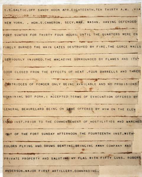 Robert Anderson to Simon Cameron, April 18, 1861