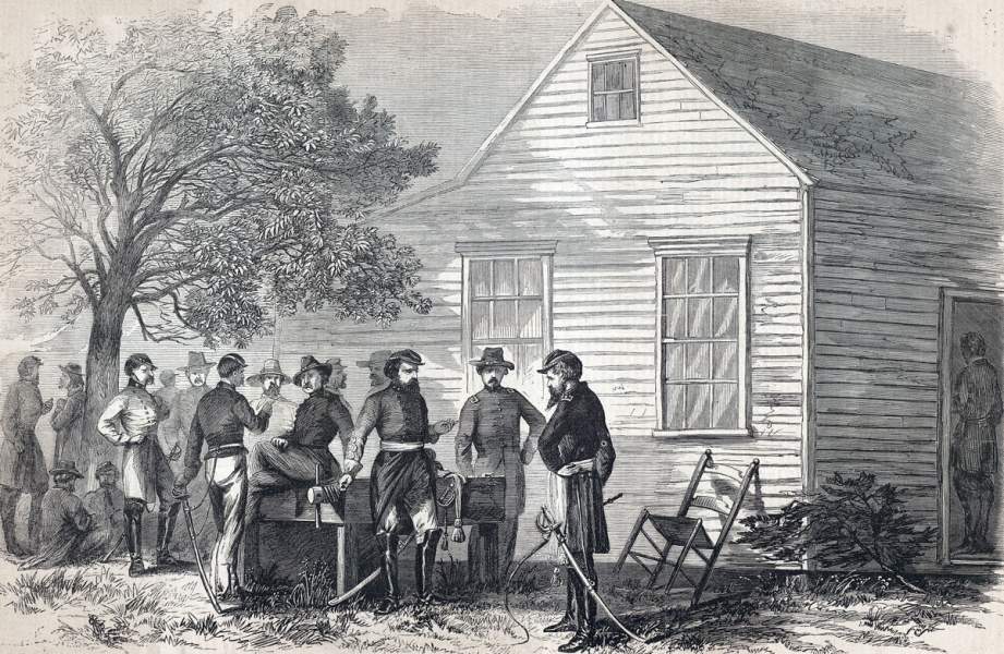 Confederate surrender negotiations, Orange County, North Carolina, April 18, 1865, artist's impression