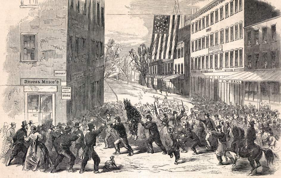 Tarring and Feathering of Ambrose L. Kimball, Haverhill, Massachusetts, August 19, 1861, zoomable image