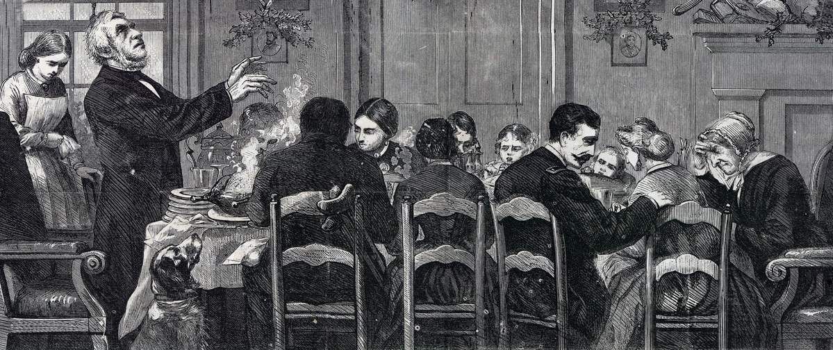 Thomas Nast, "National Thanksgiving, December 7, 1865," Harper's Weekly Magazine, December 9, 1865, detail