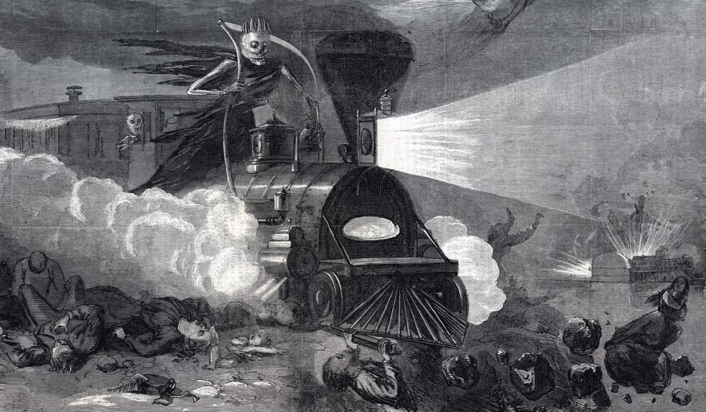 "The Horrors of Travel," Harper's Weekly Magazine, September 23, 1865, detail
