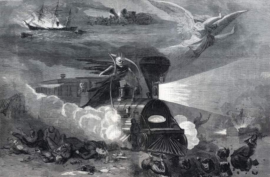 "The Horrors of Travel," Harper's Weekly Magazine, September 23, 1865, zoomable image