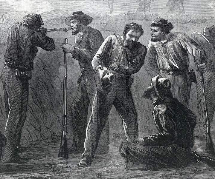 "In the Trenches Before Petersburg," September 1864, artist's impression, detail