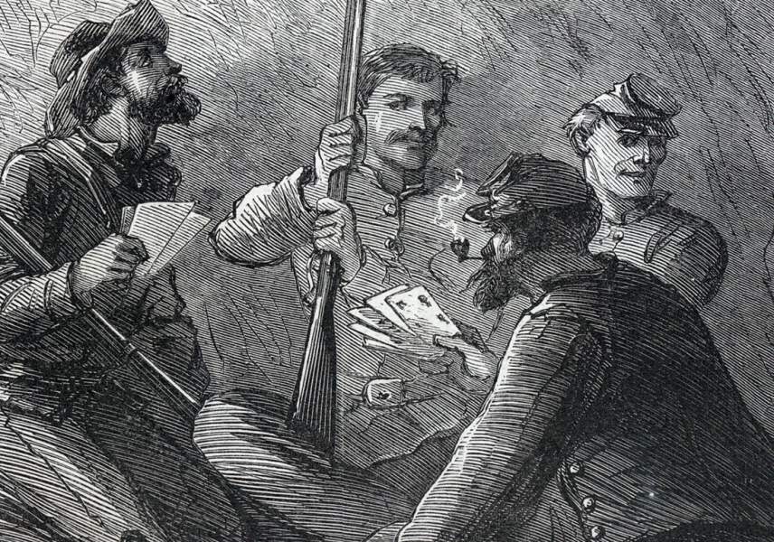 "In the Trenches Before Petersburg," September 1864, artist's impression, further troop detail