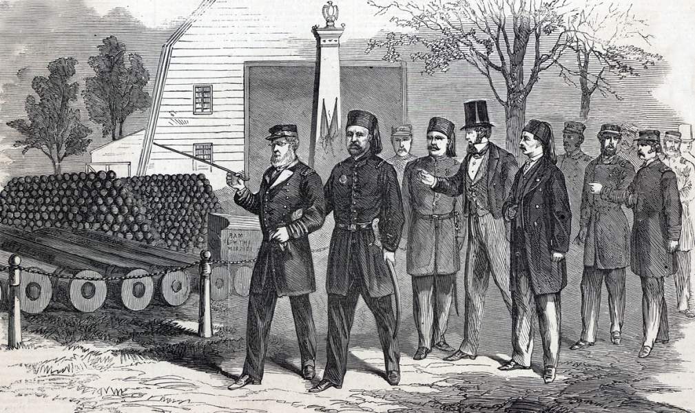 Visit of the Tunisian Ambassador to the Brooklyn Naval Yard, New York, October 9, 1865, artist's impression
