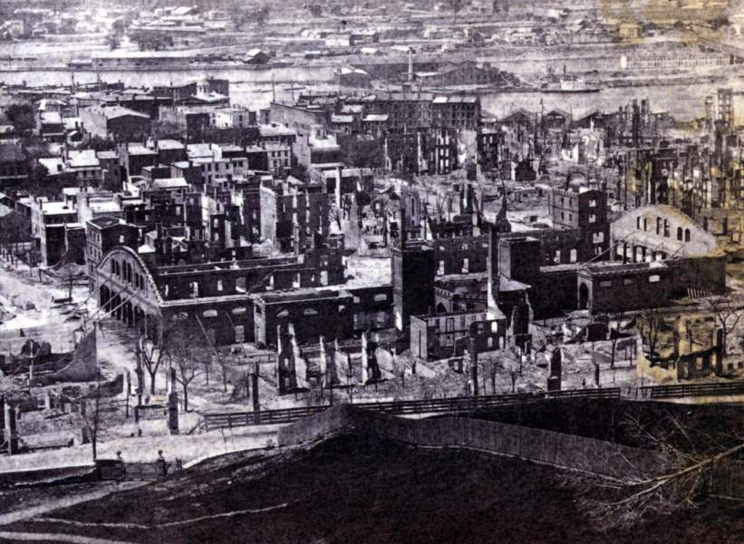 Union Rail Road Station, Troy, New York, following fire, May 10, 1864 