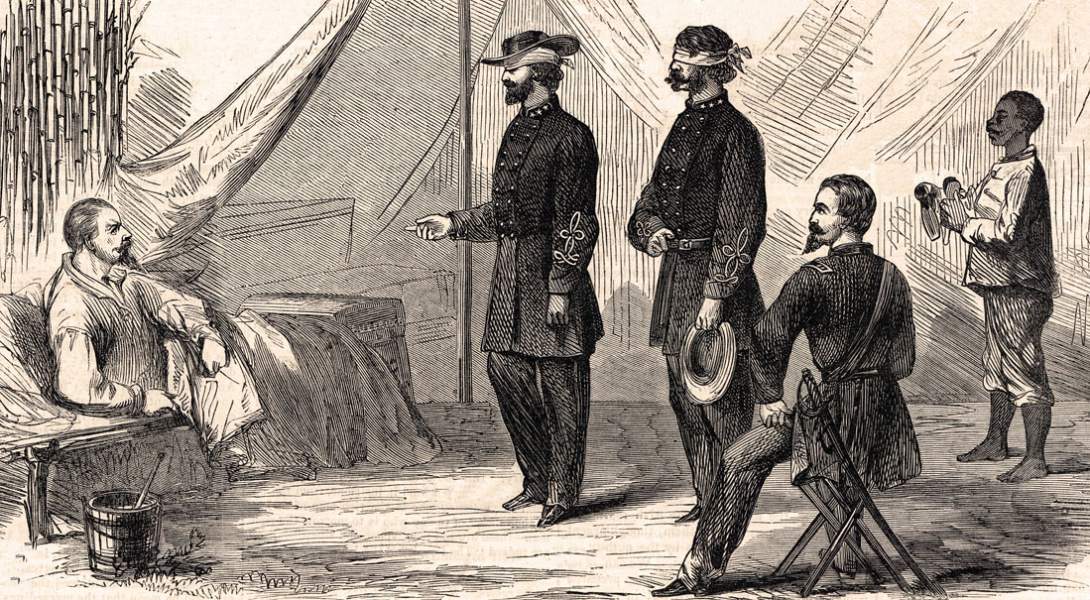Confederate emissaries requesting surrender negotiations, Vicksburg, Mississippi, July 1863, artist's impression